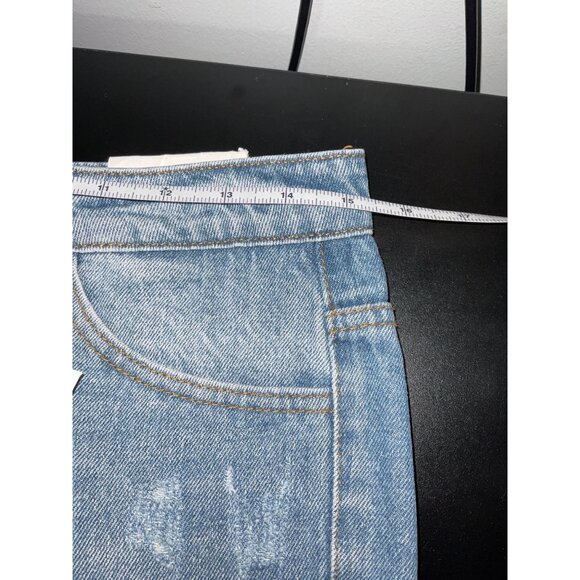 KANCAN New Distressed Raw Hem High Rise Mom Jeans size 5/26 - Picture 10 of 14
